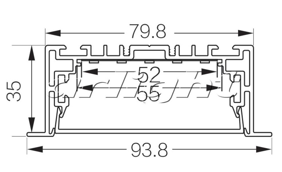 Arlight | ������� ������������  2.5 �/� S2-LINIA94-F-2500 ANOD+OPAL Arlight 021178