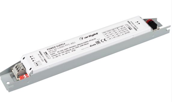 ARLIGHT | - OT 250/300/350/450mA 40W  170-250V  LED transformator ARJ-40-LONG-PFC-ADJ (40W, 250-400mA)