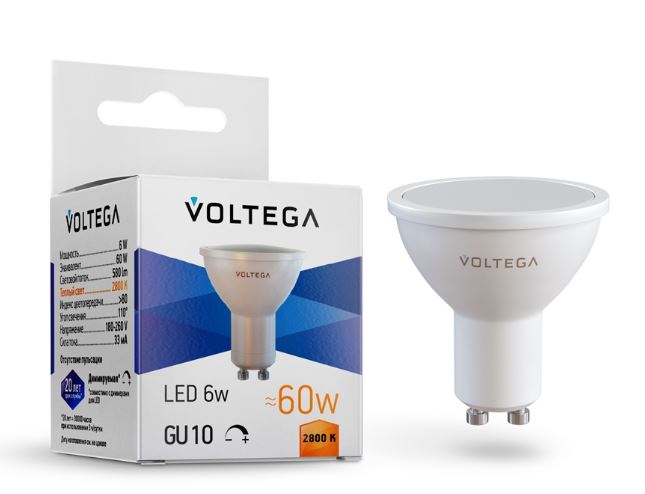 Maytoni | GU10  6 (=60)W/2800K 110* DIM ����� Voltega by Maytoni 8457