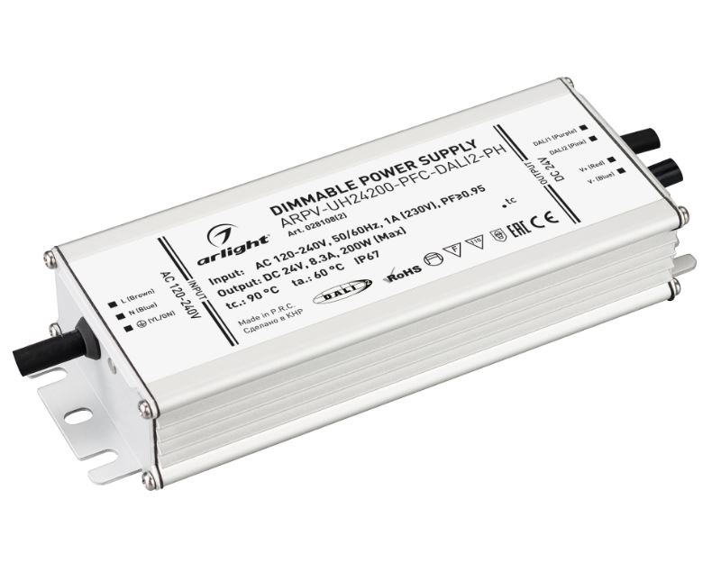 Arlight | ��-� OT =24V 200W DIMM DALI ARPV-UH24200-PFC-DALI2-PH  8.3A  transformator Arlight 028108