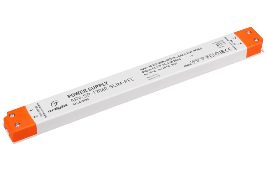 Arlight | ��-� OT =12V  60W  170-250V LED ARV-SP-12060-SLIM-PFC (12V, 5A, 60W) Arlight 047989