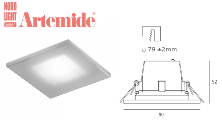 Artemide | Zeno Up 4 Frosted Square LED 10W 3000K   Artemide NL17093K0