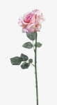 Euroflor | 63587.03 Single Georgia Rose W/3 sets of leaves pink Euroflor